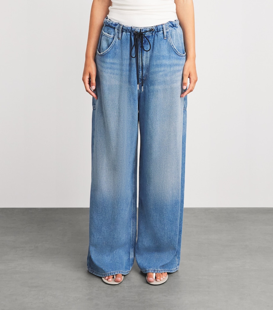 AGOLDE Womens Shaw Wide-Leg Jeans Script Md Tinted Ind Image 4