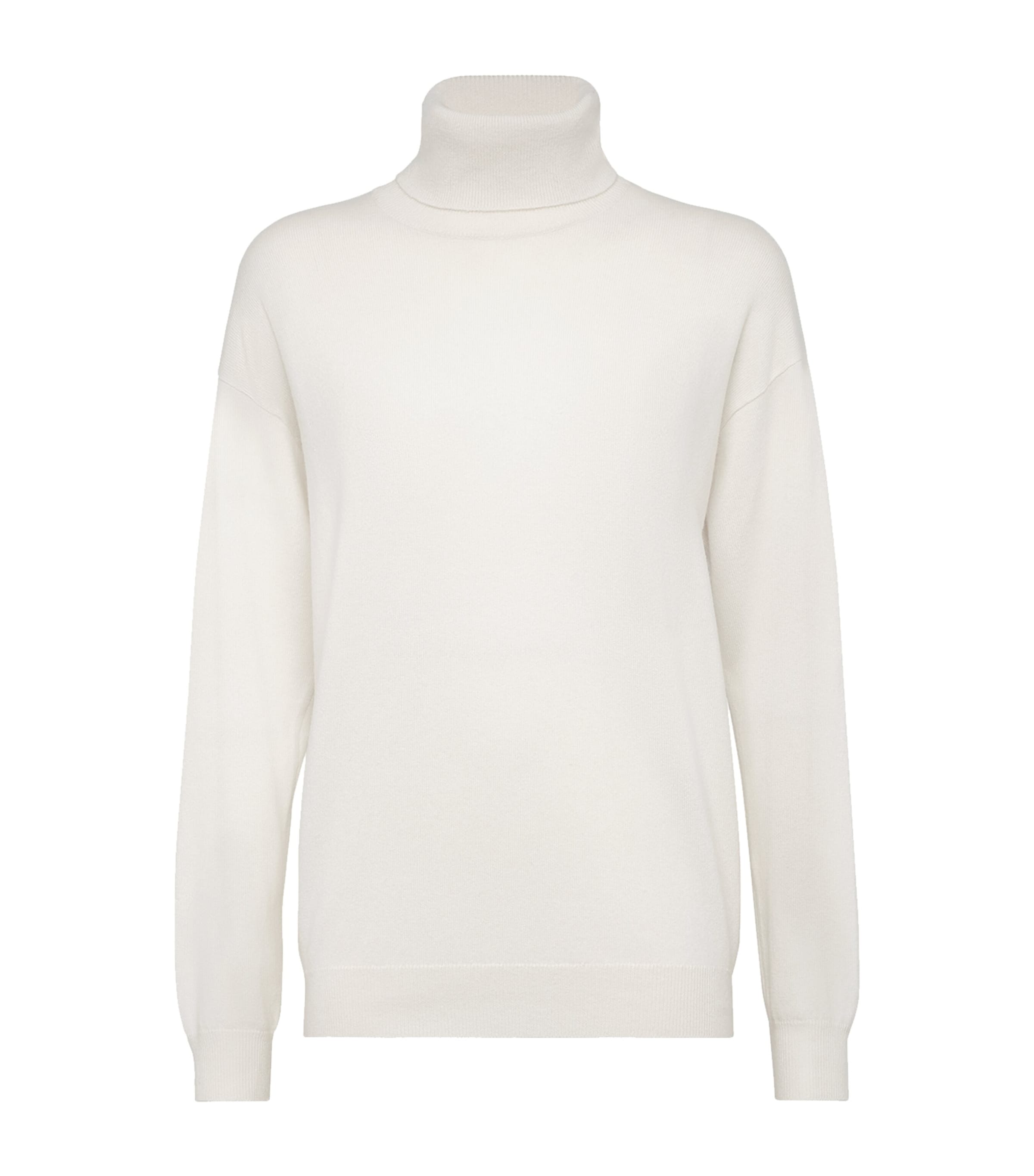 Brunello Cucinelli Cashmere Turtleneck Sweater In White