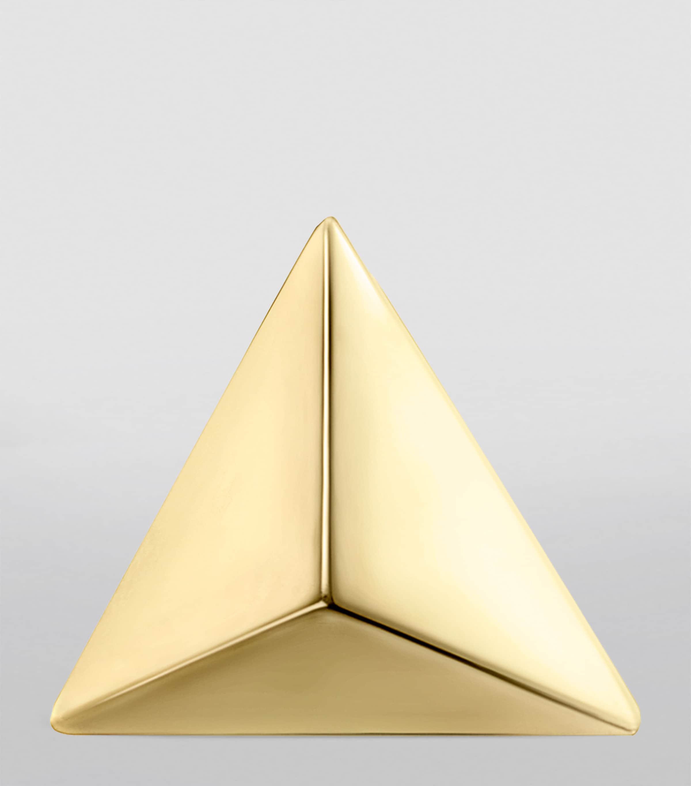 Yellow Gold Faceted Triangle Threaded Stud Earring (3.5mm) YELLOW GOLD Image 3