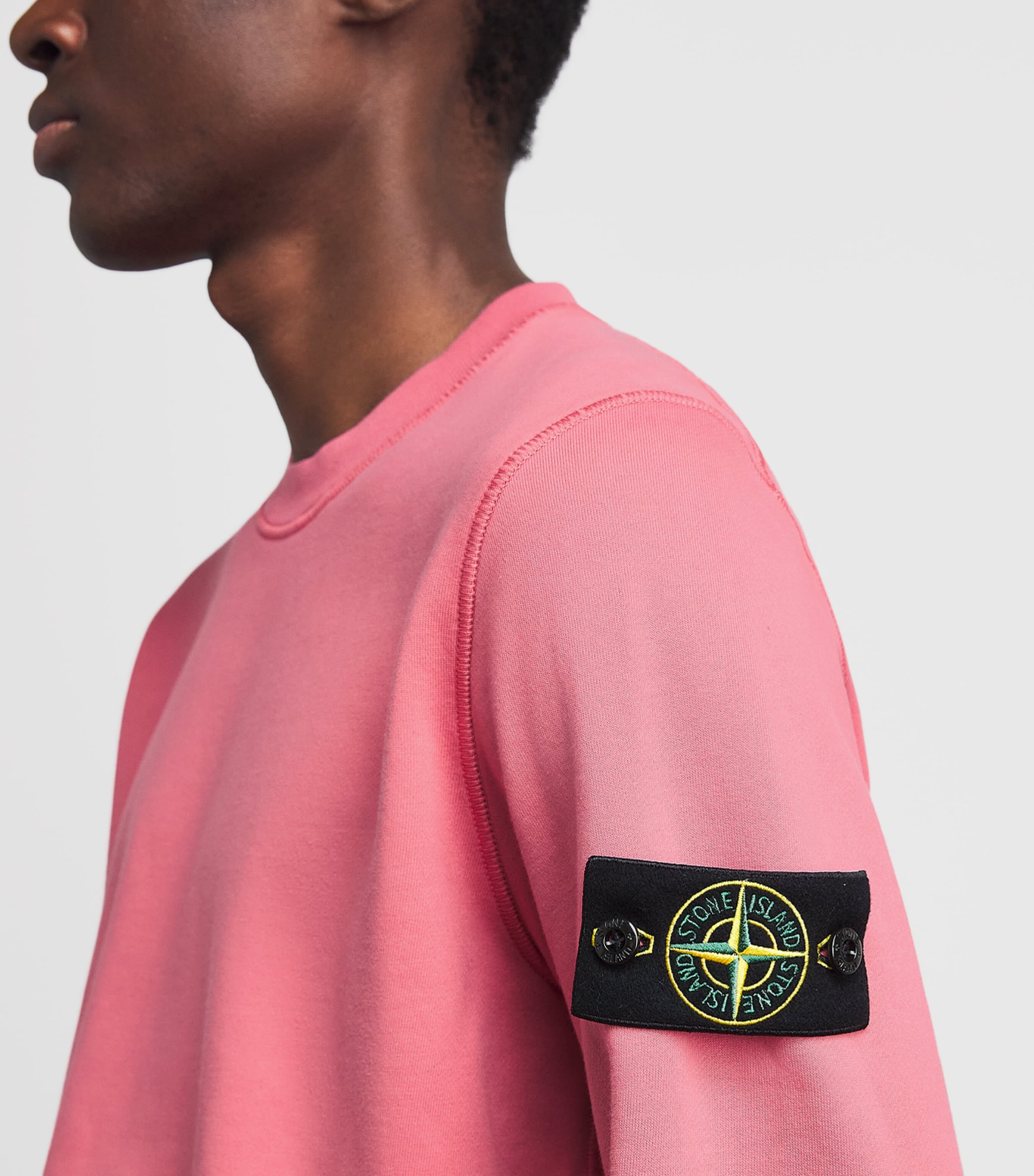 Stone Island Mens Cotton Compass Logo Sweatshirt Image 3