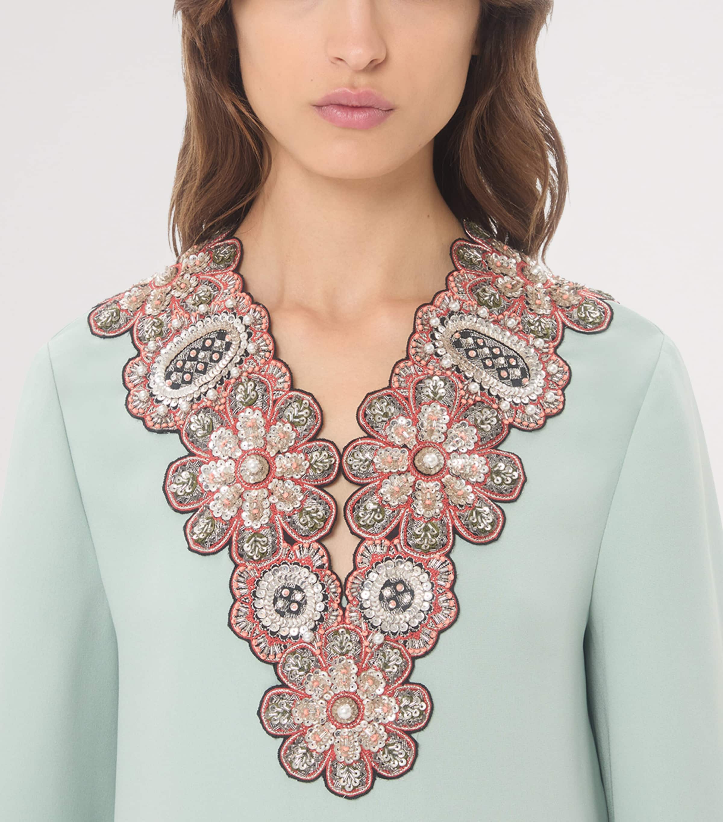 Silk Embellished Maxi Dress QM1 Image 6