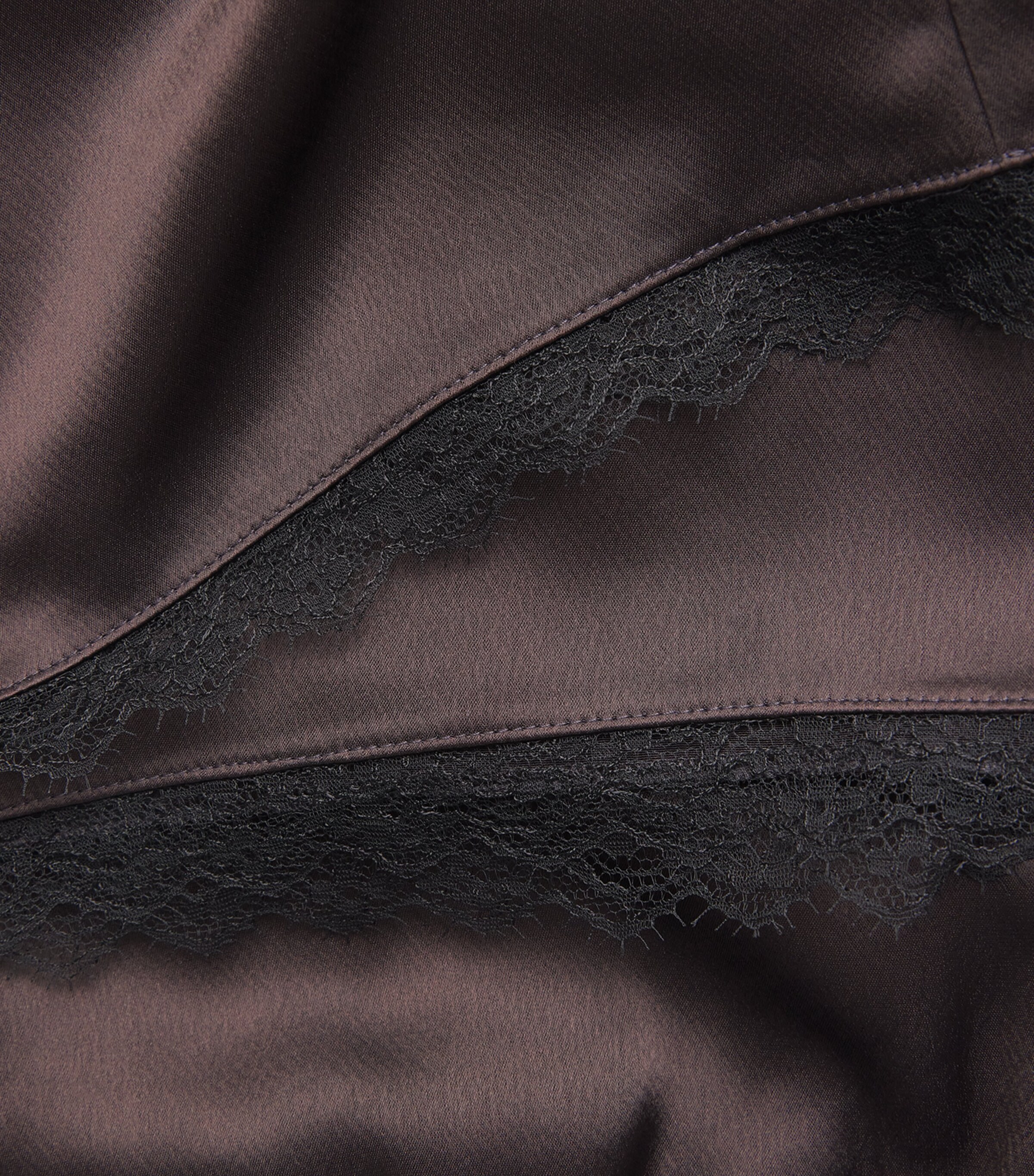 LESET Lace-Trim Barb Trousers Chocolate Image 6