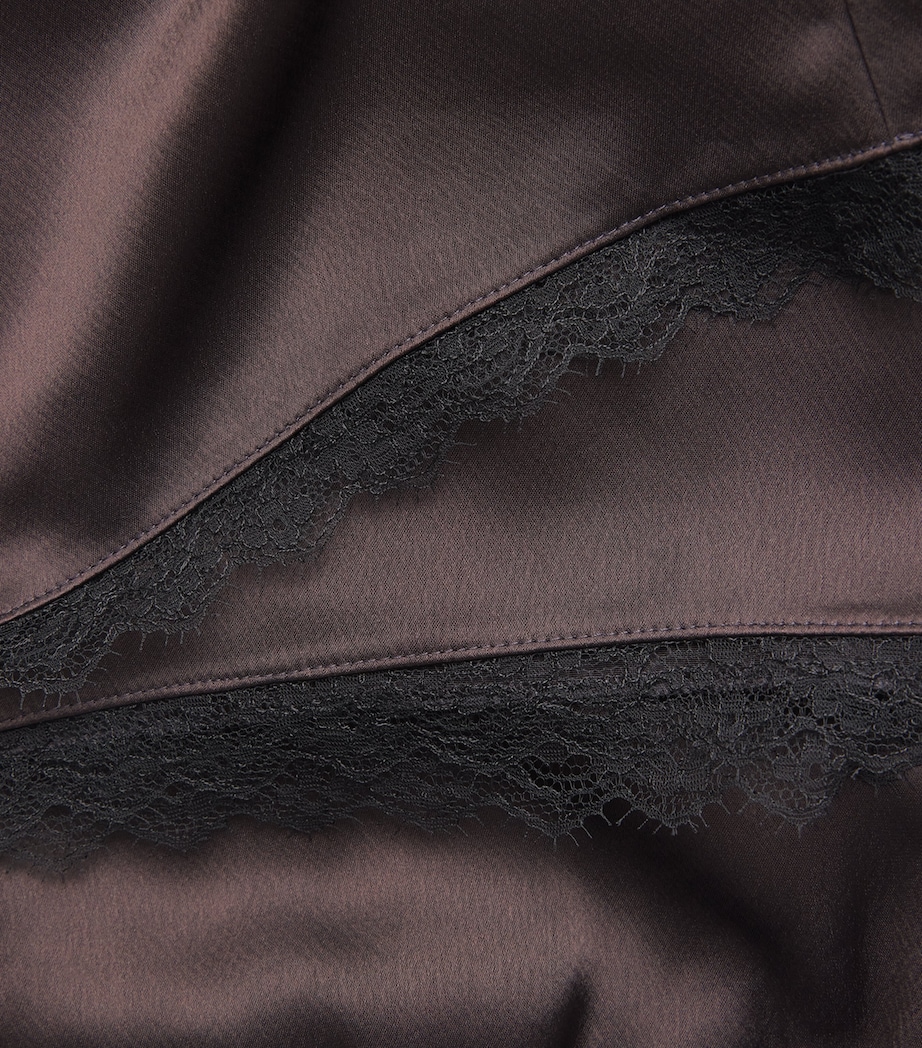 LESET Lace-Trim Barb Trousers Chocolate Image 6