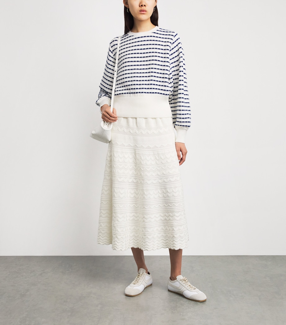 Molli Womens Cotton Crochet Midi Skirt Milk Image 2