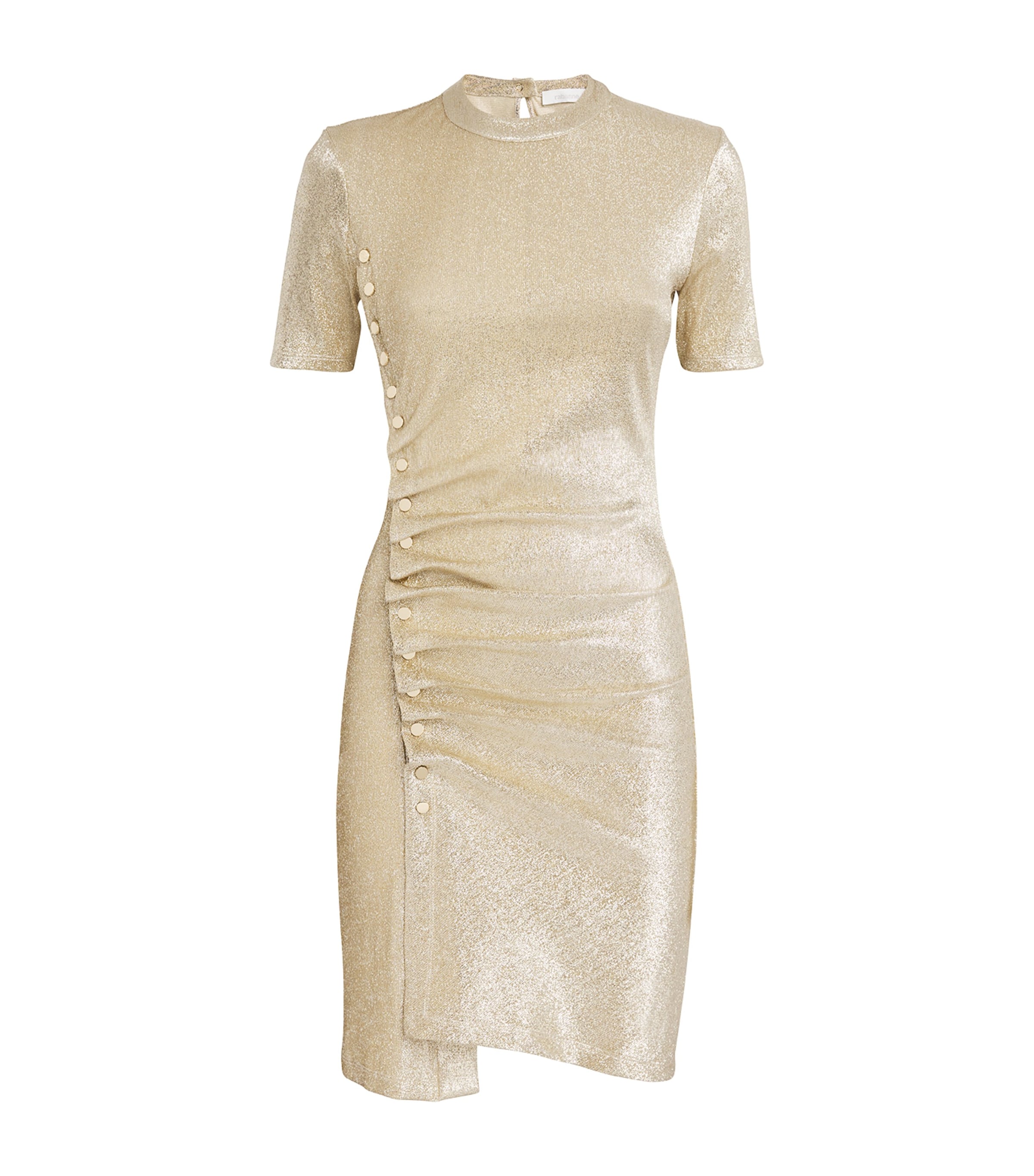 Shop Rabanne Lurex Ruched Mini Dress In Gold