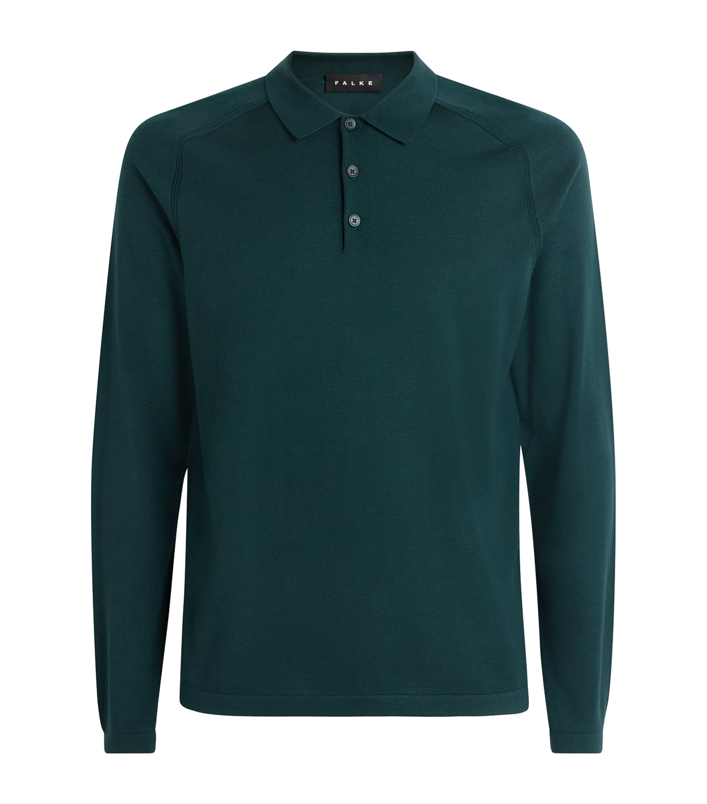 Falke Mens Ultrafine Merino Wool Polo Shirt Forest Image 1
