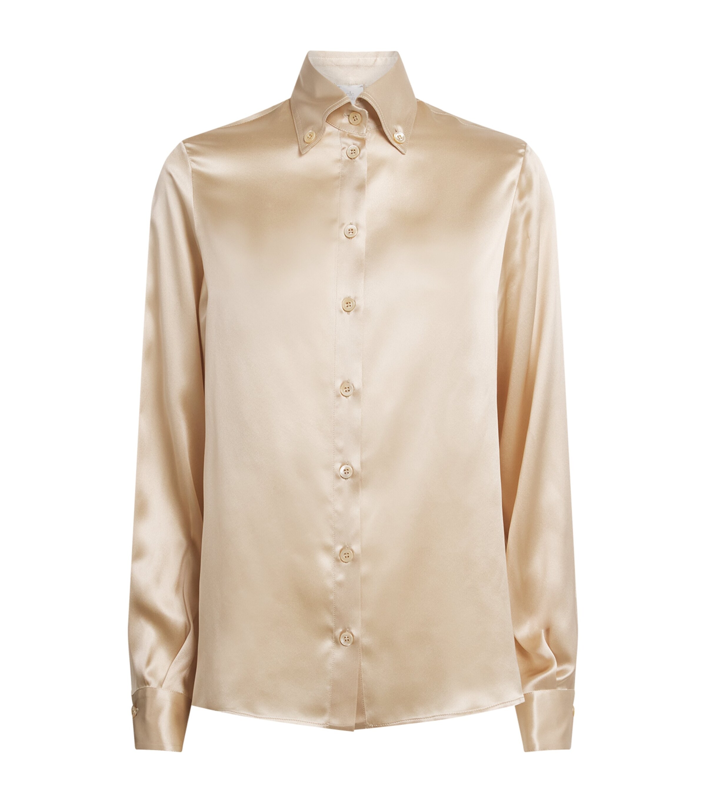 Eleventy Womens Silk Long-Sleeve Shirt Sabbia Image 1