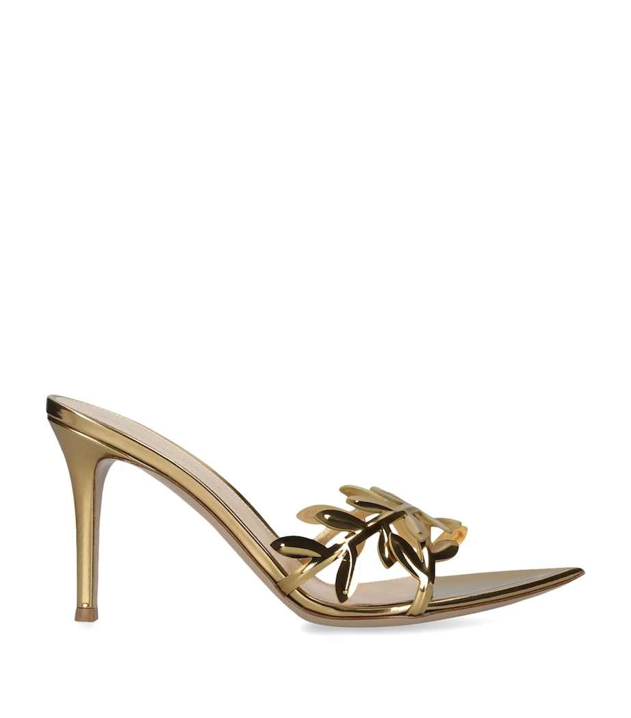 Gianvito Rossi Leather Flavia Heeled Sandals 85 Gold Image 1