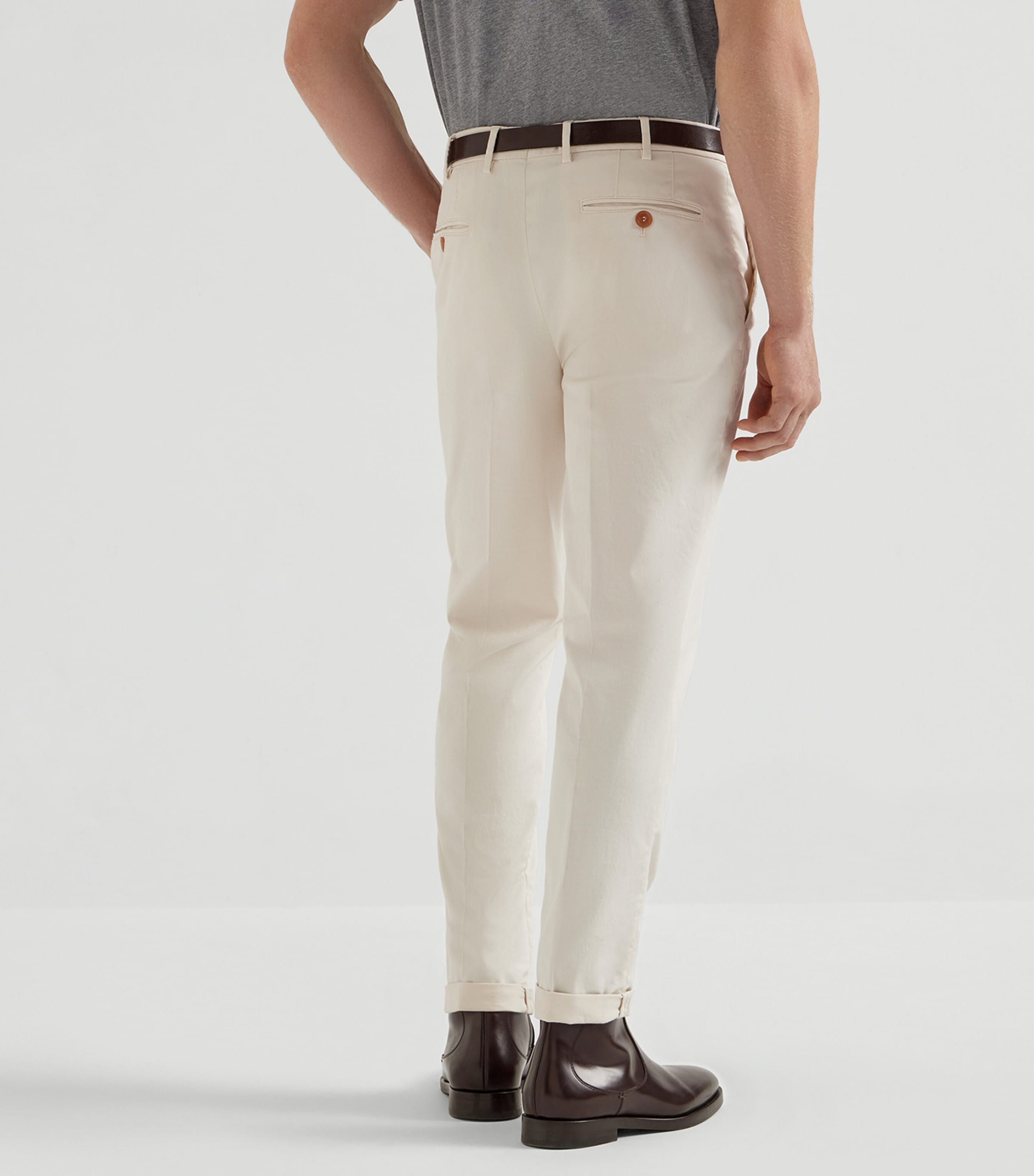 Stretch-Cotton Garment-Dyed Trousers C5797 Image 4