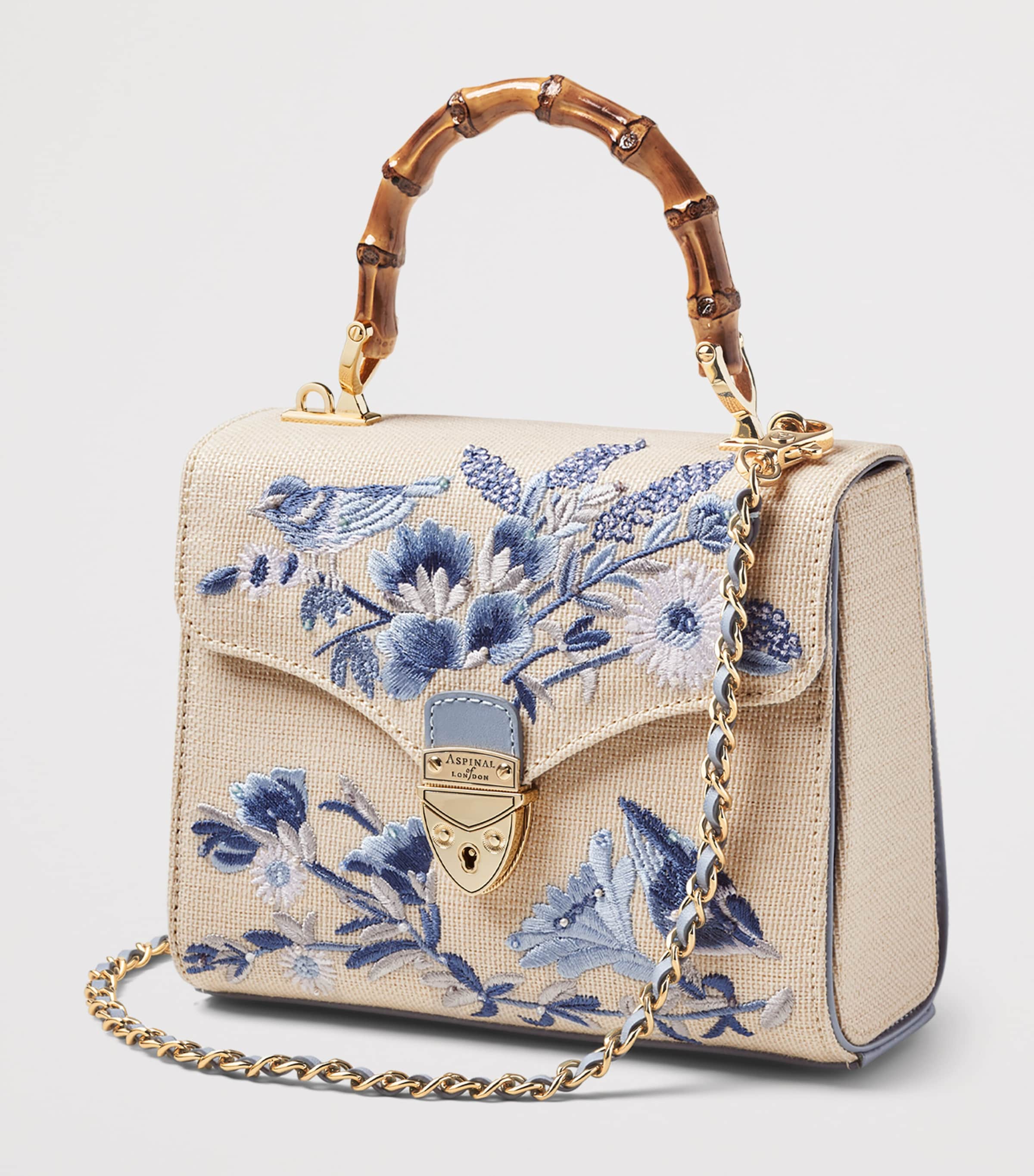 Aspinal Of London Midi Canvas Mayfair Top-Handle Bag Skyblue Image 2