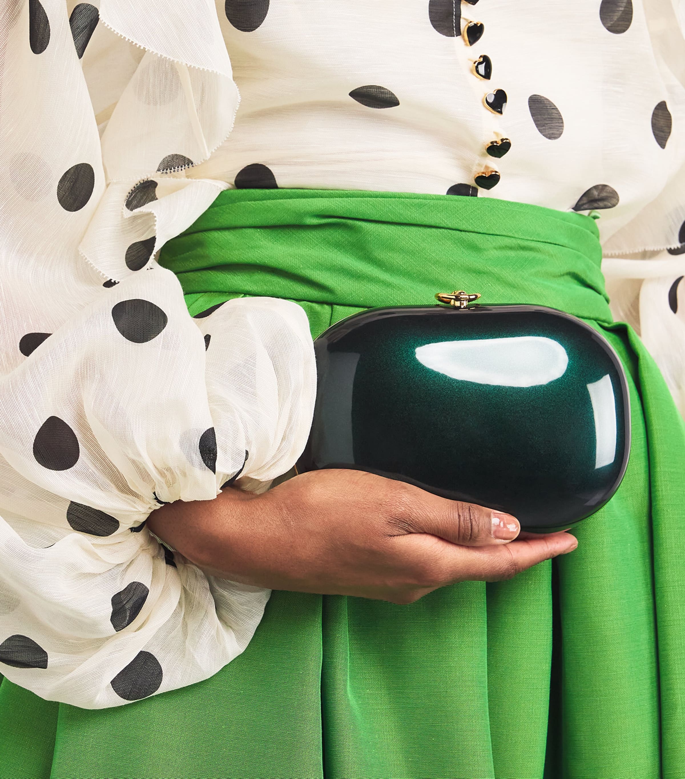 Oval Elina Clutch Bag BRITISH RACING GREEN Image 2