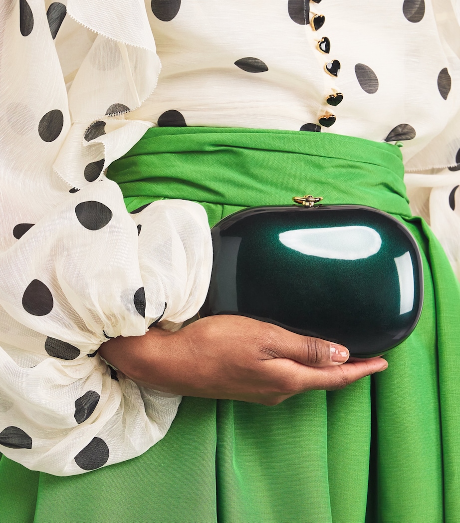 Oval Elina Clutch Bag BRITISH RACING GREEN Image 2