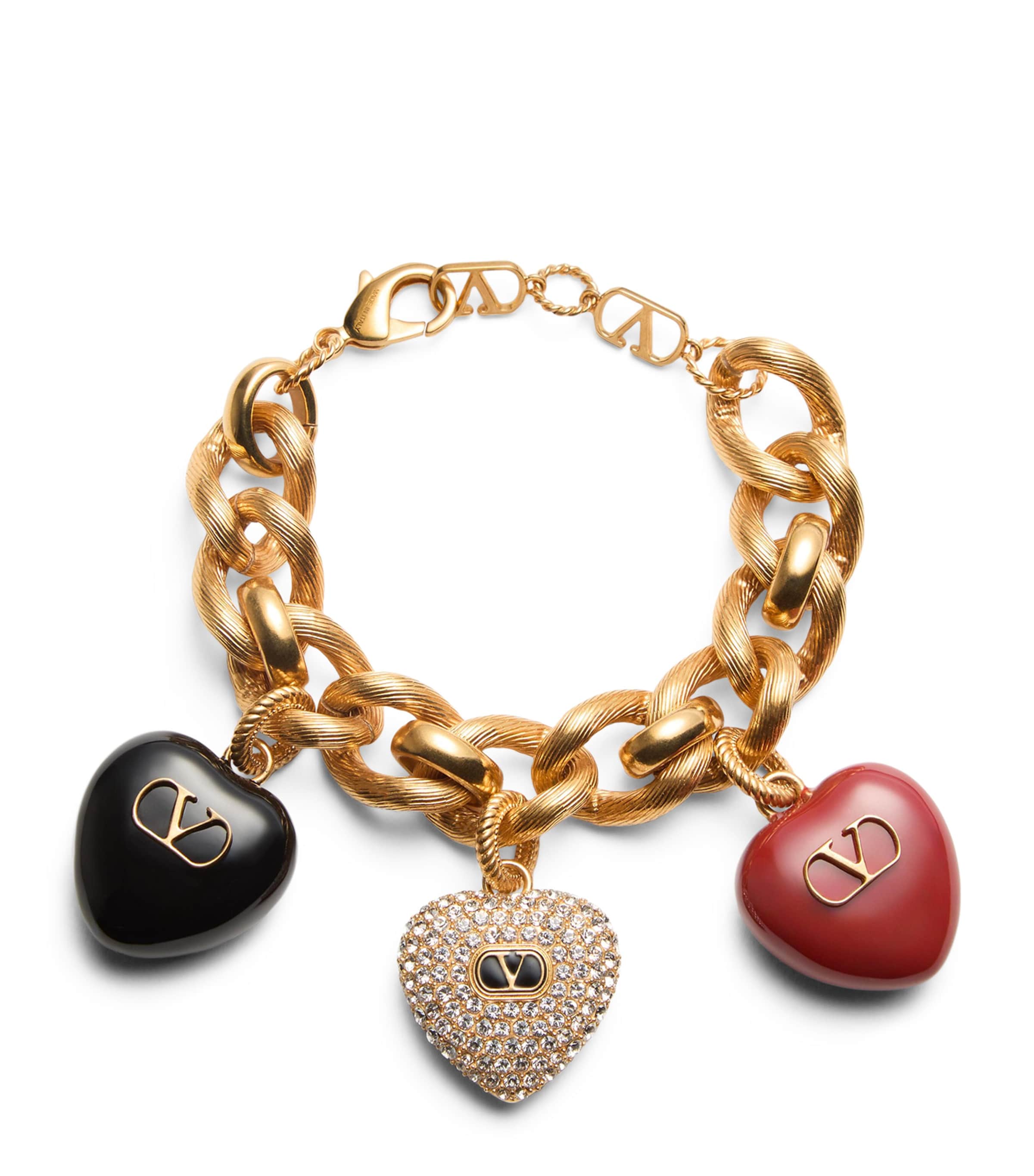 VIP【送料関税込】VALENTINO GARAVANI COEUR  BRACELET Valentino Garavani Metal, Resin and Swarovski Crystal Coeur