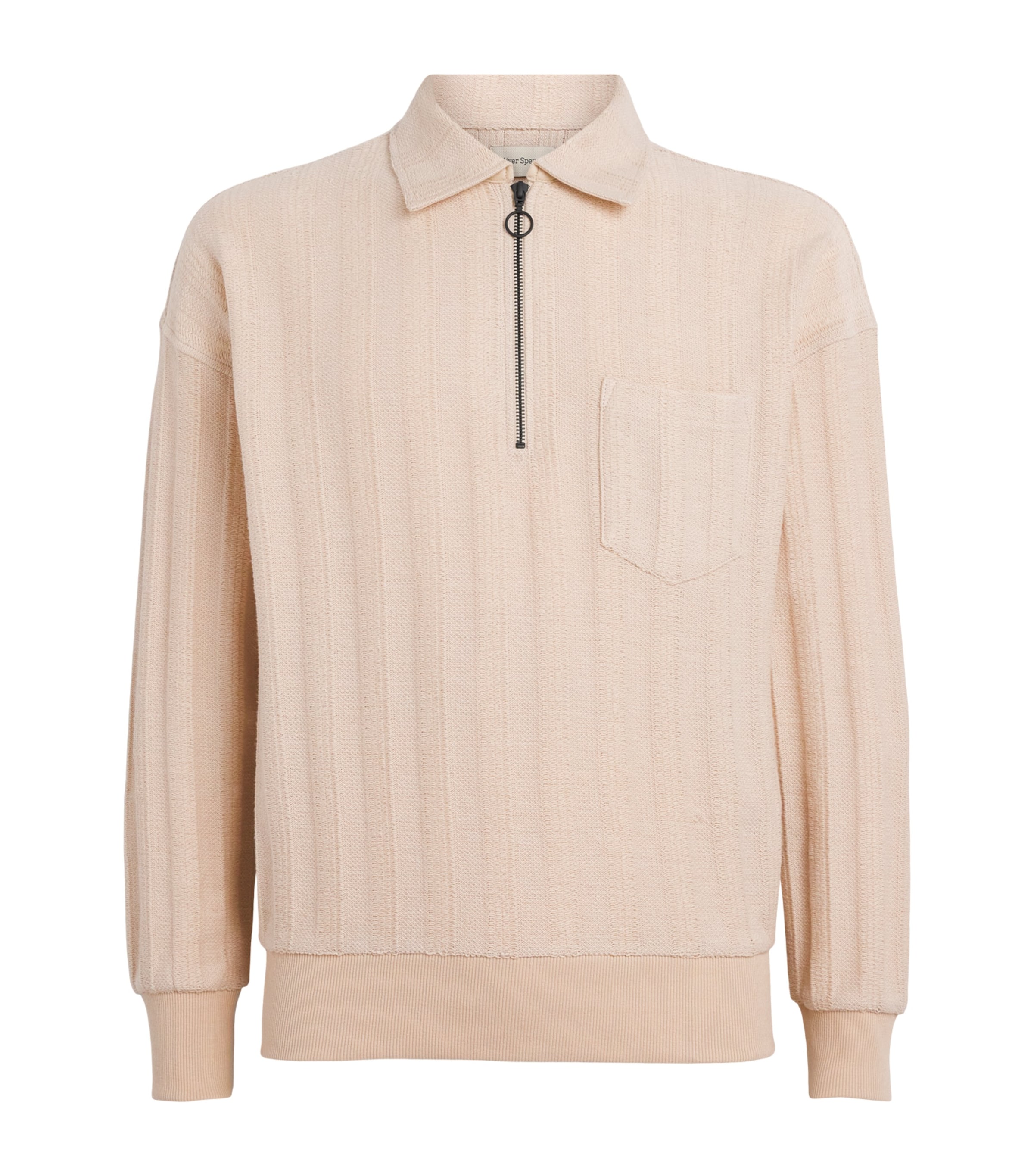 Oliver Spencer Mens Lorimer Half-Zip Sweatshirt Cream Image 1