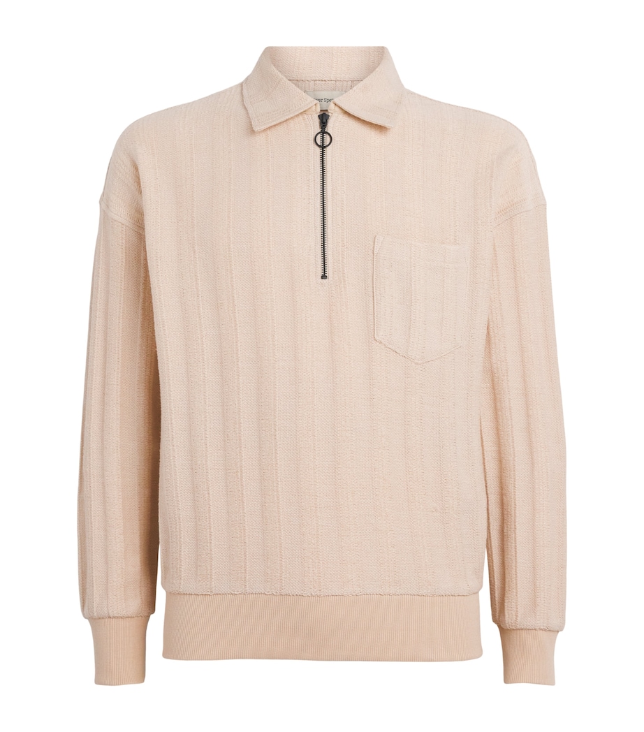 Oliver Spencer Mens Lorimer Half-Zip Sweatshirt Cream Image 1