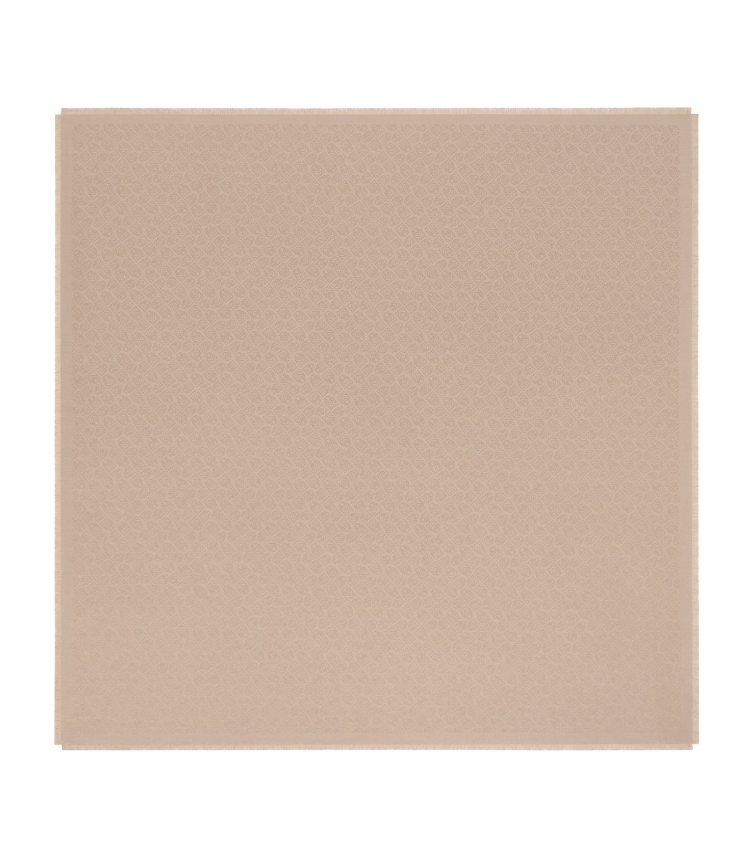 Cashmere-Wool-Silk Panther Shawl Scarf BEIGE Image 1