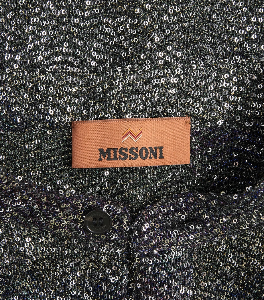 Missoni Womens Sequin Chevron Shirt Bn,bl,yl Image 6