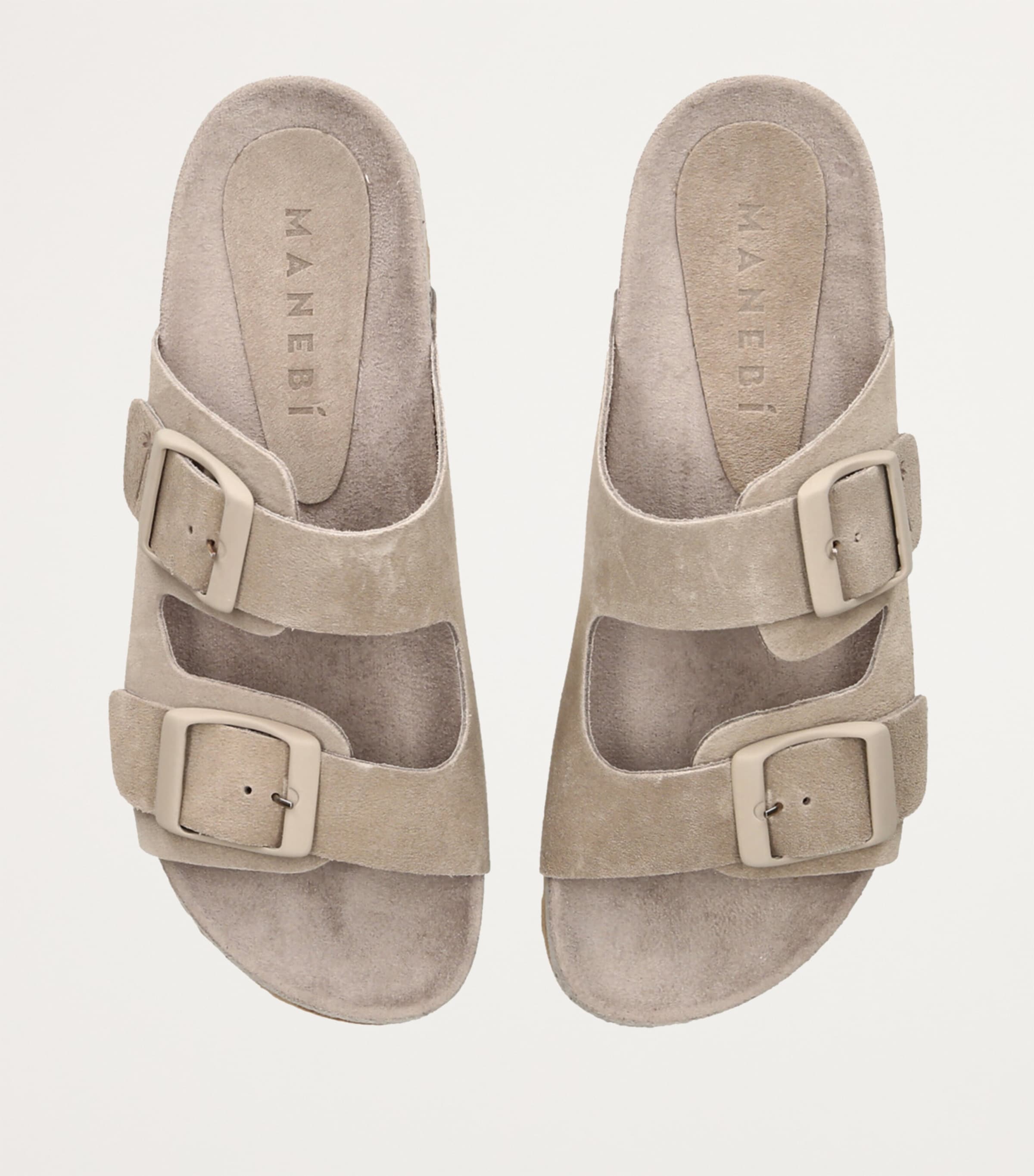 Suede Hamptons Sandals TAUPE Image 4