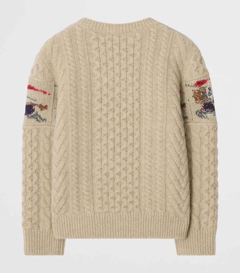 Wool-Blend Aran Sweater (4-12 Years) BEIGE MELANGE Image 2