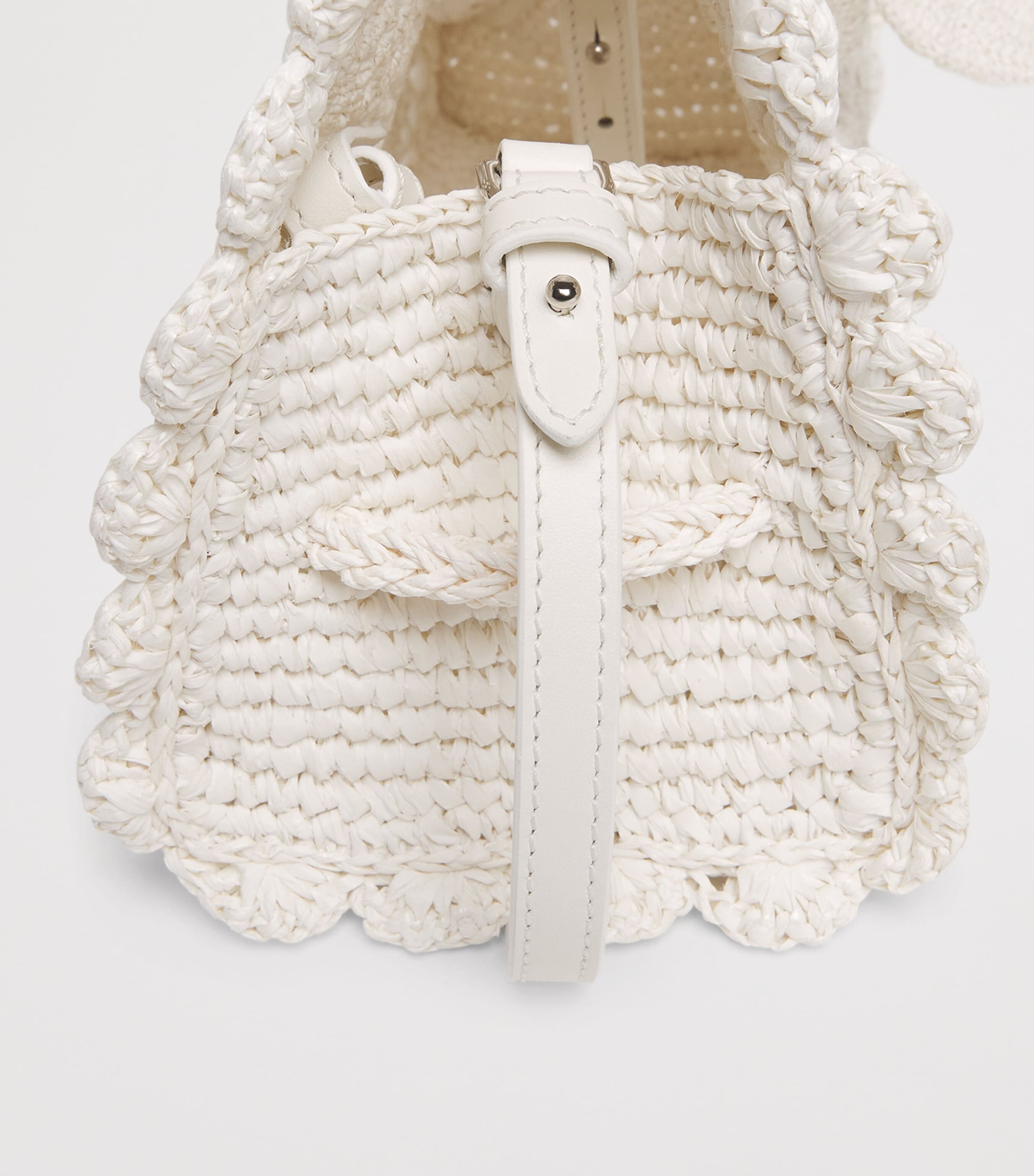 Jacquemus Raffia Le Petite Turismo Top-Handle Bag White Image 5