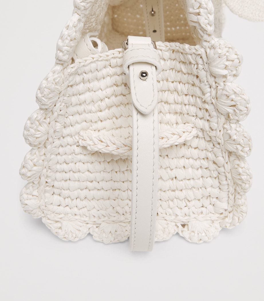 Jacquemus Raffia Le Petite Turismo Top-Handle Bag White Image 5