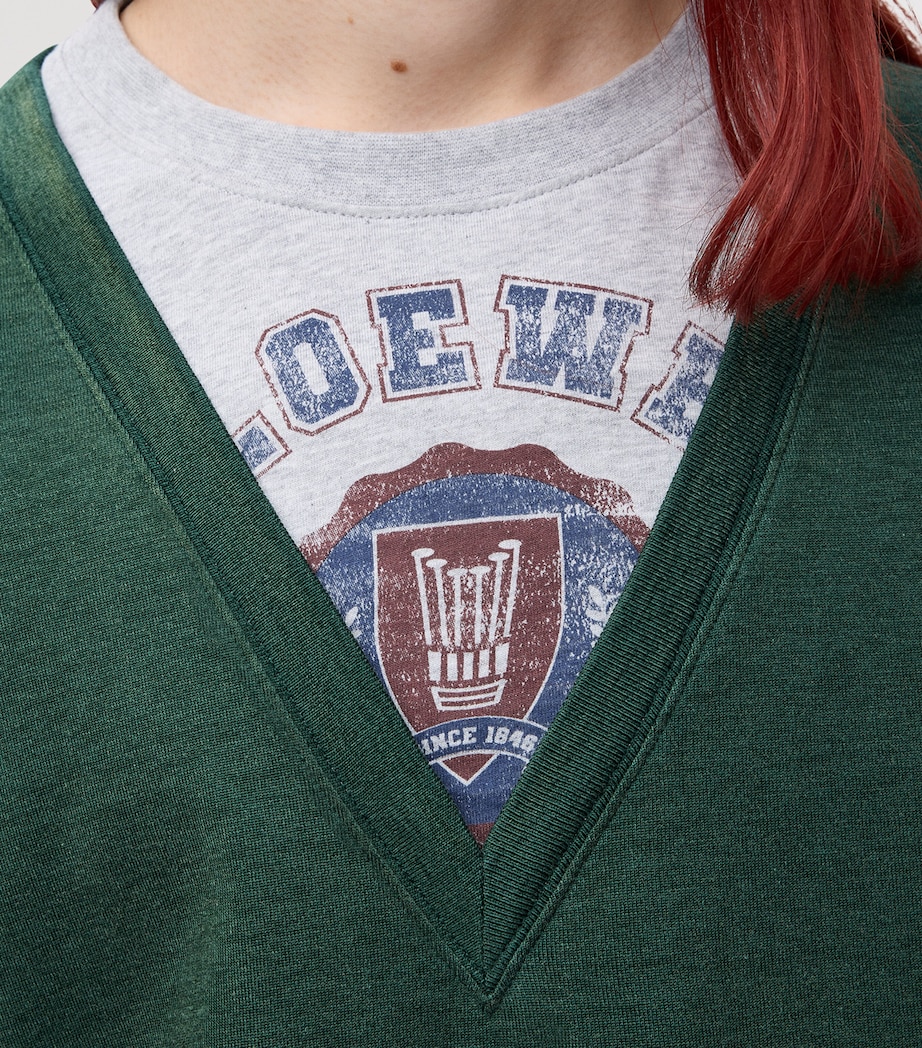 Layered Logo-Print T-Shirt GREEN/GREY Image 5