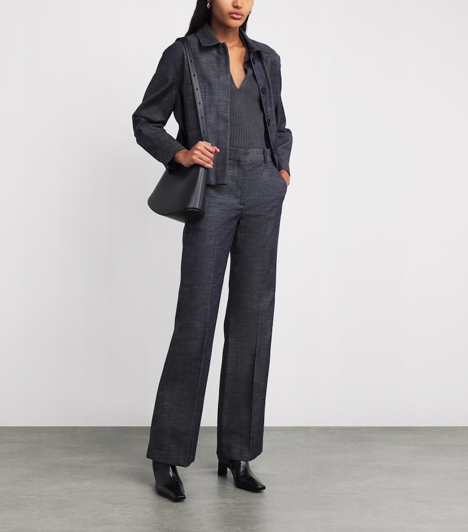 Merino-Blend Polo Top SMOKE Image 2