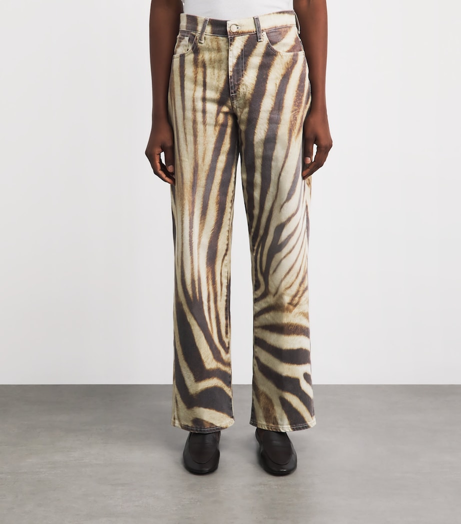 7 For All Mankind Womens Zebra Print Stovepipe Straight Jeans Zebra Luxe Image 4