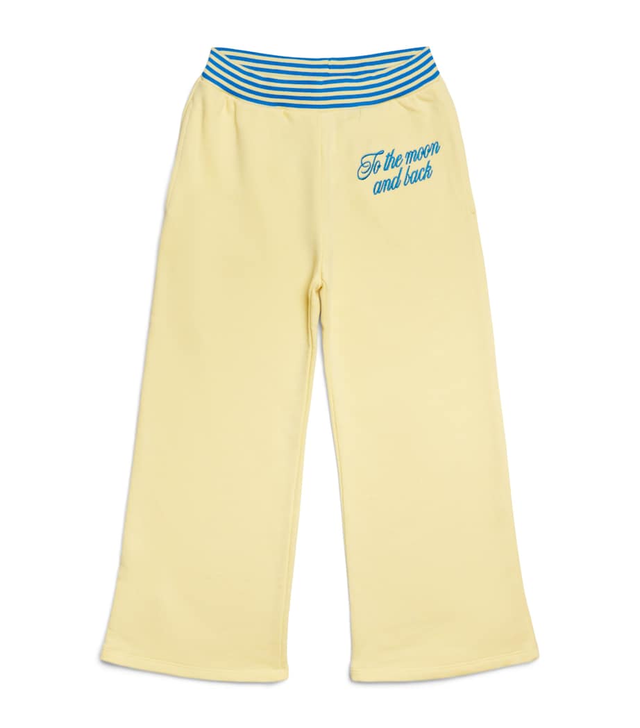 Mini Rodini Organic Cotton Embroidered Sweatpants (3-11 Years) Pink Image 1