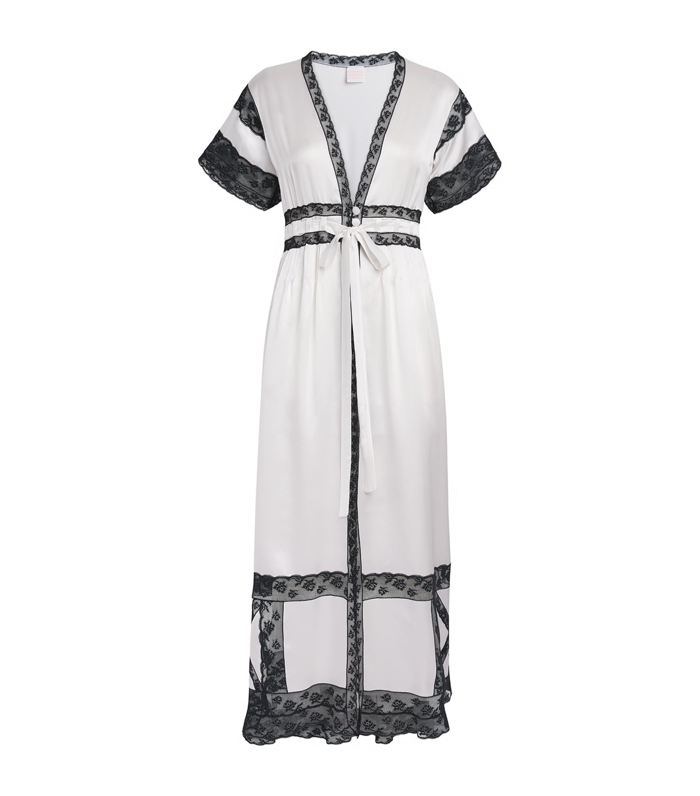 Loretta Caponi Womens Silk Camogli Robe Optical Satin Image 1