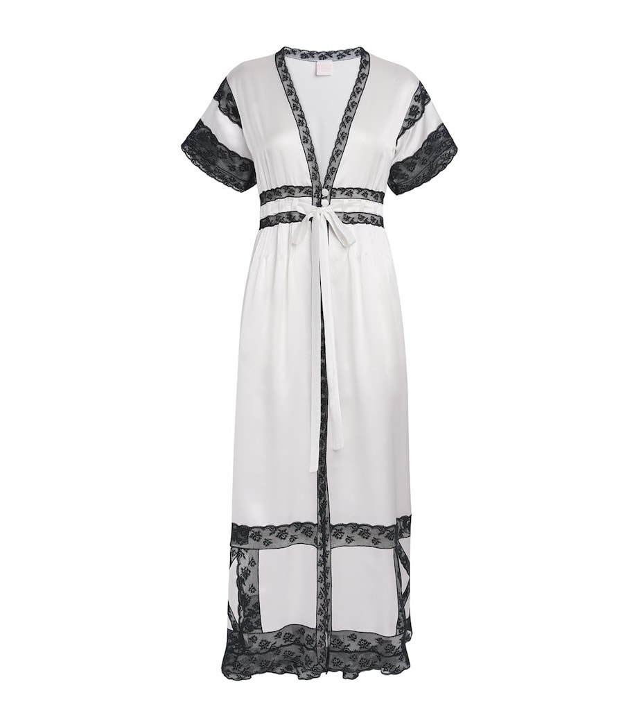 Loretta Caponi Womens Silk Camogli Robe Optical Satin Image 1