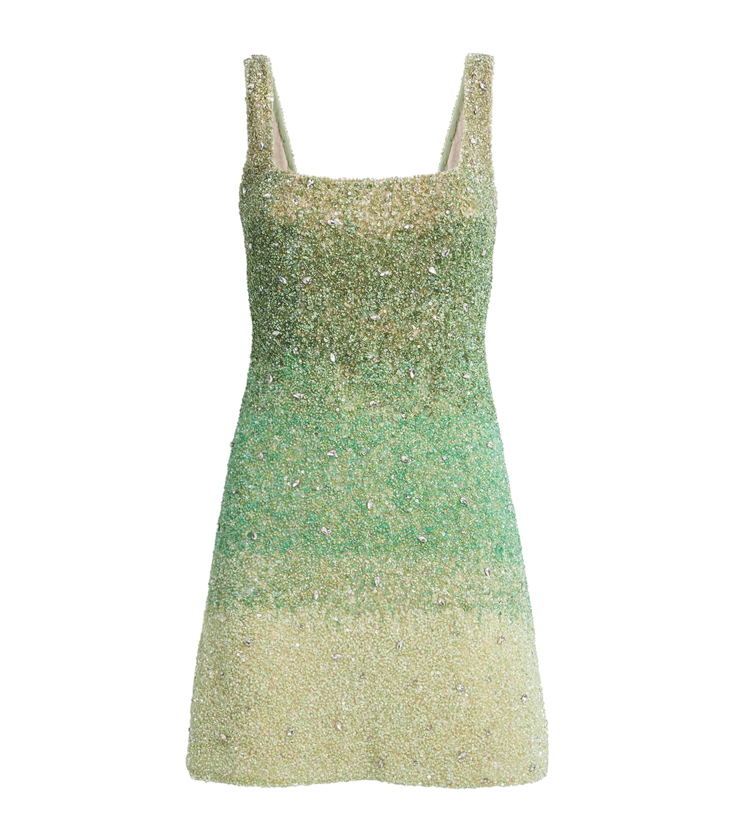 Rachel Gilbert Womens Embellished Kaito Mini Dress Green Ombre Image 1