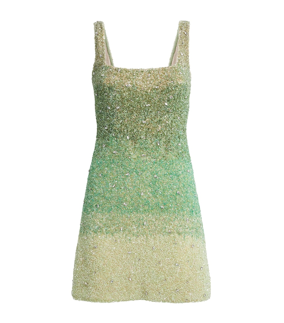 Rachel Gilbert Womens Embellished Kaito Mini Dress Green Ombre Image 1