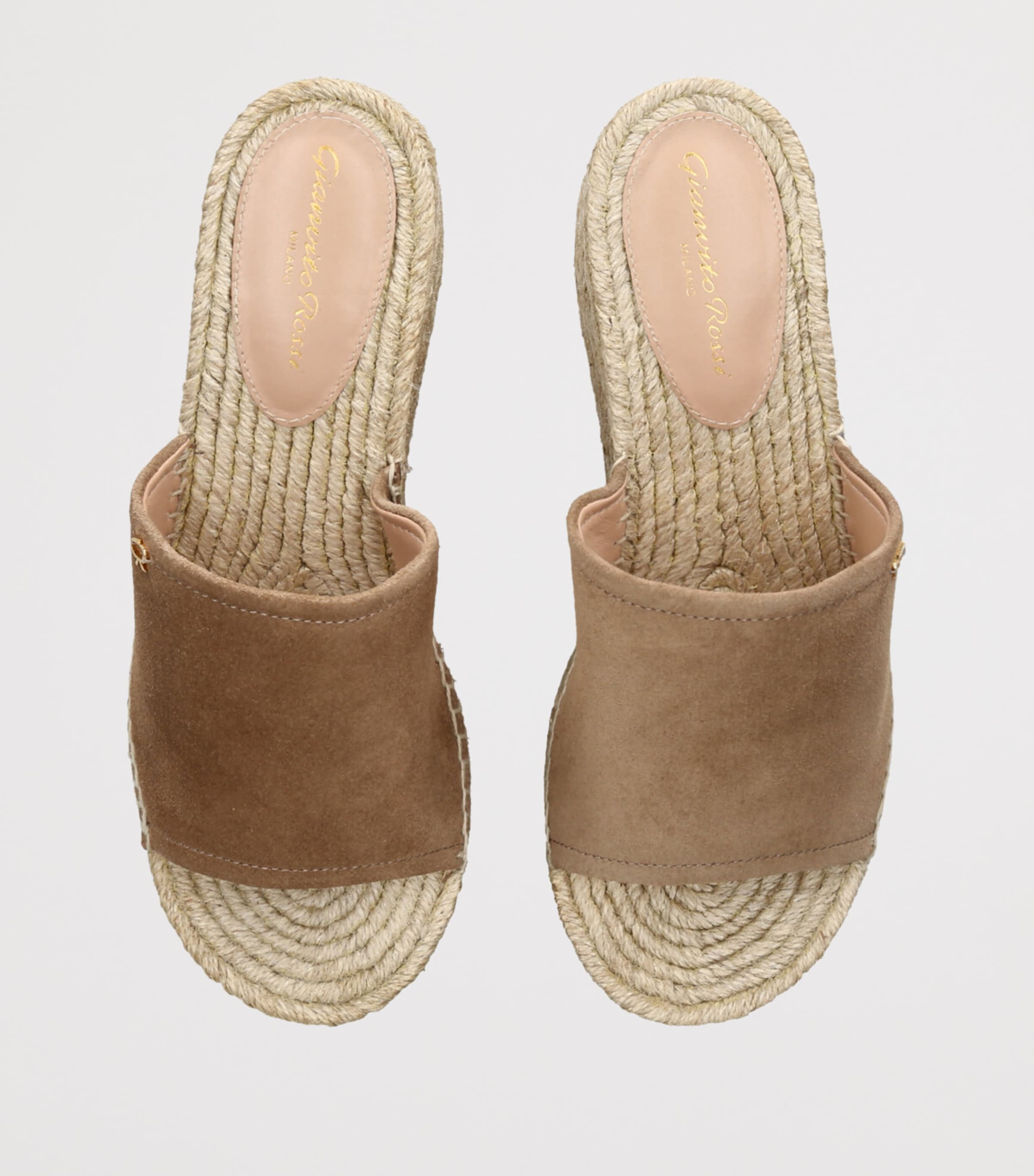 Gianvito Rossi Suede Wedge Sandals 40 Camel Image 4