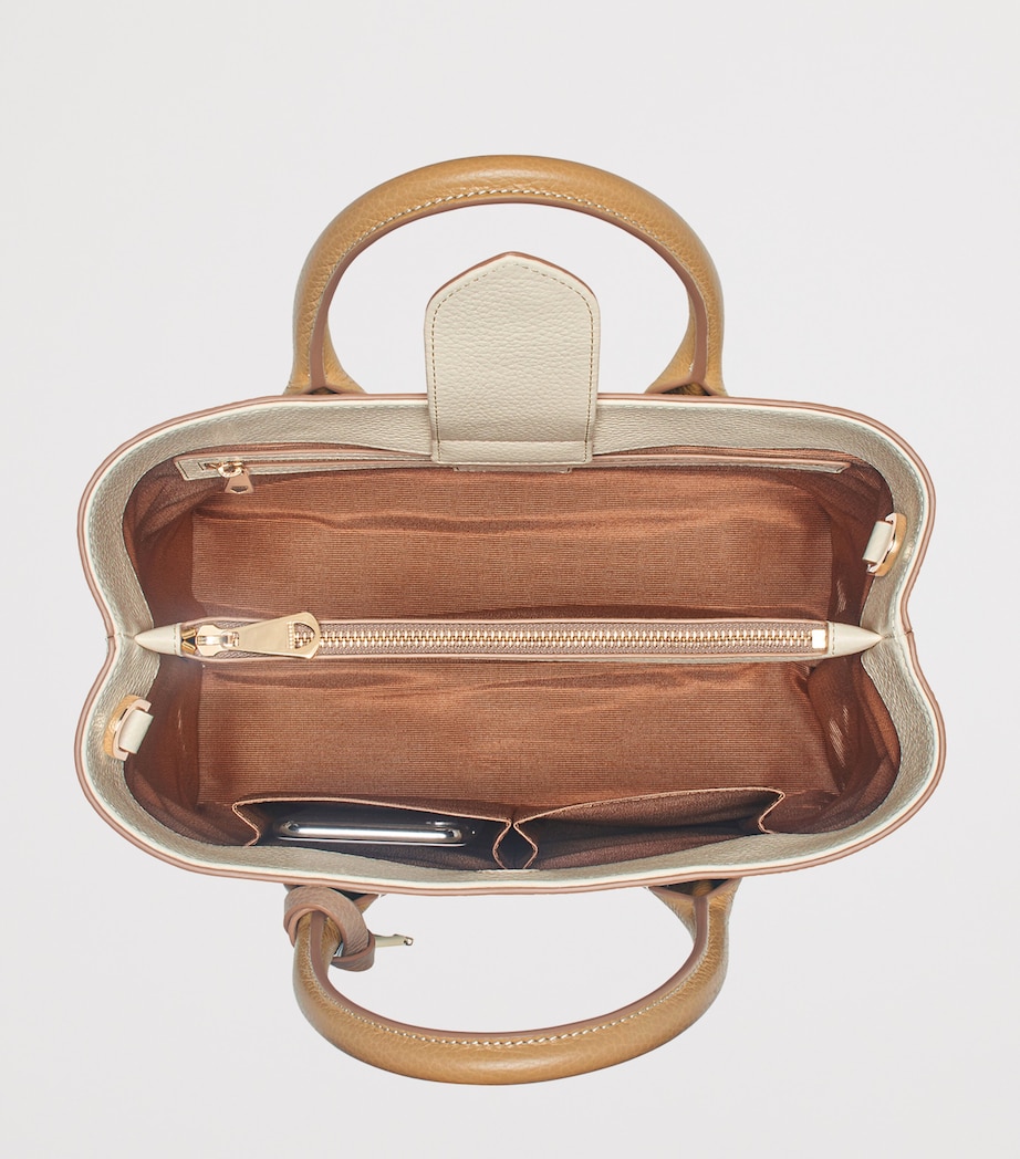 Medium Leather London Tote Bag TAUPE Image 5