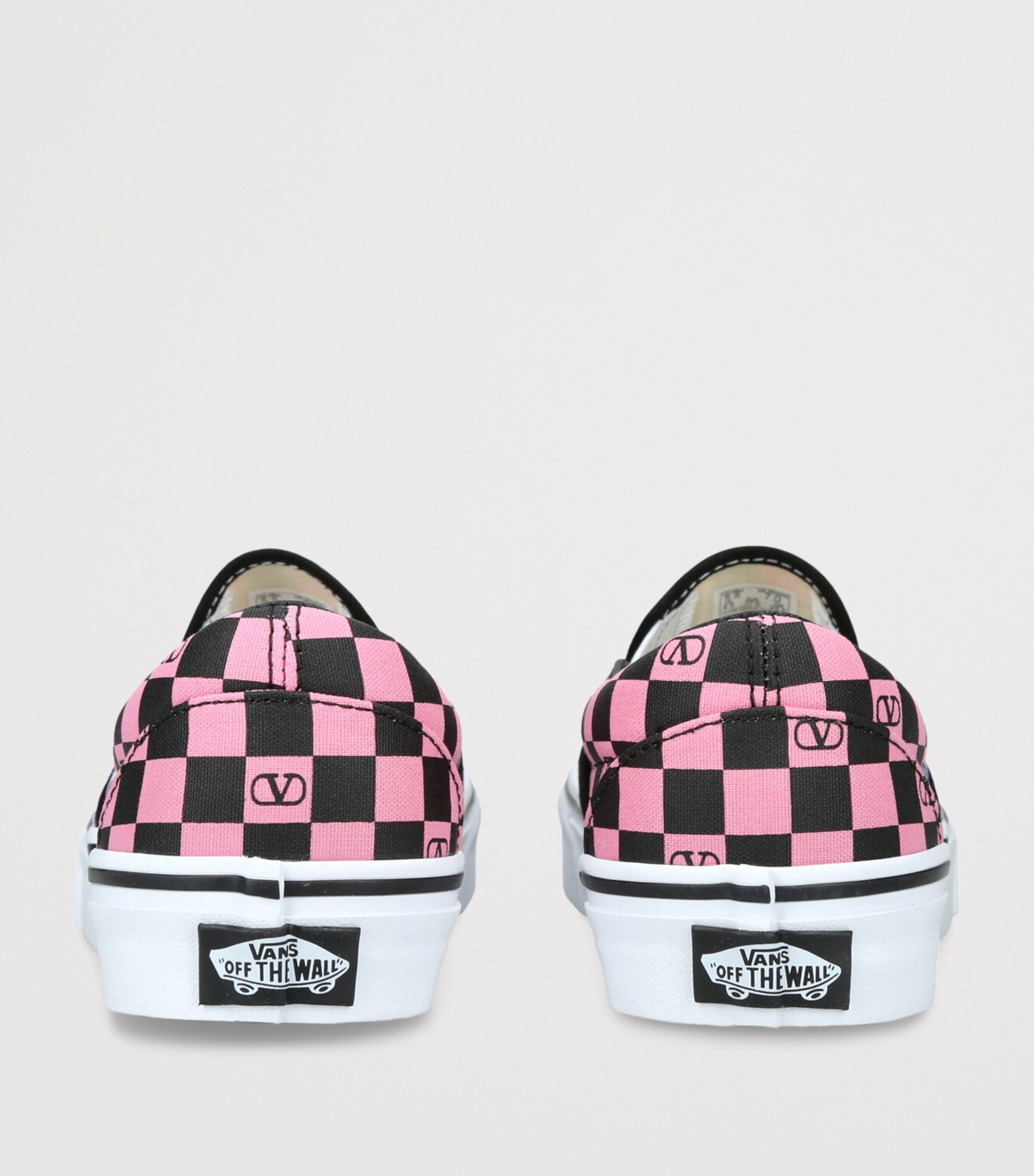 Valentino Garavani x Vans Canvas Checkerboard Slip-On Sneakers Pink Comb Image 2