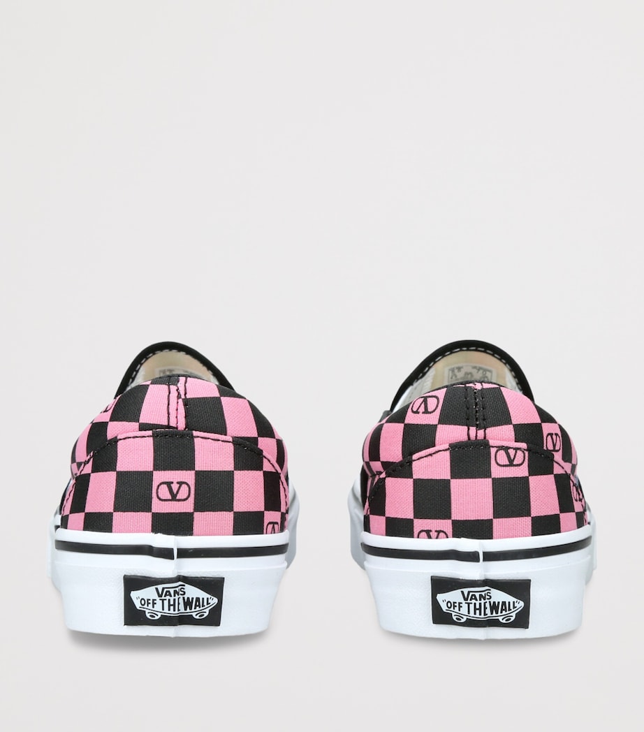Valentino Garavani x Vans Canvas Checkerboard Slip-On Sneakers Pink Comb Image 2