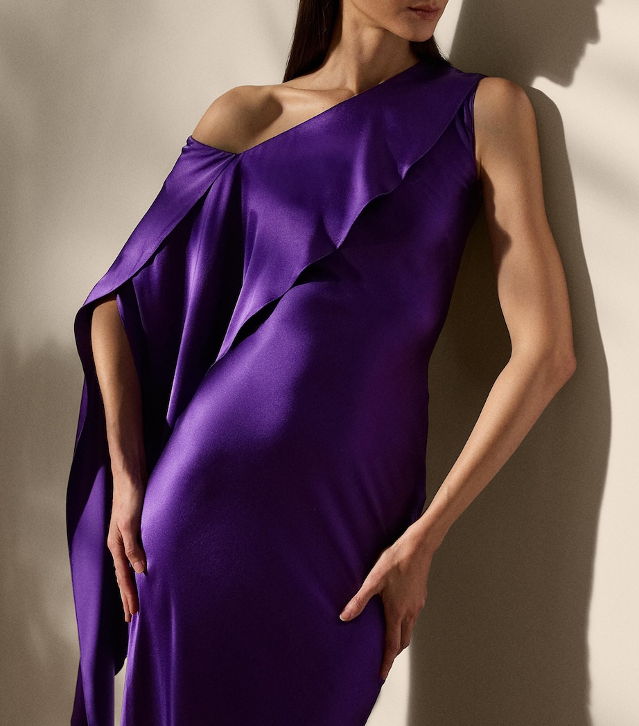 Stretch-Silk Charmeuse Lizzie Maxi Dress PURPLE Image 5