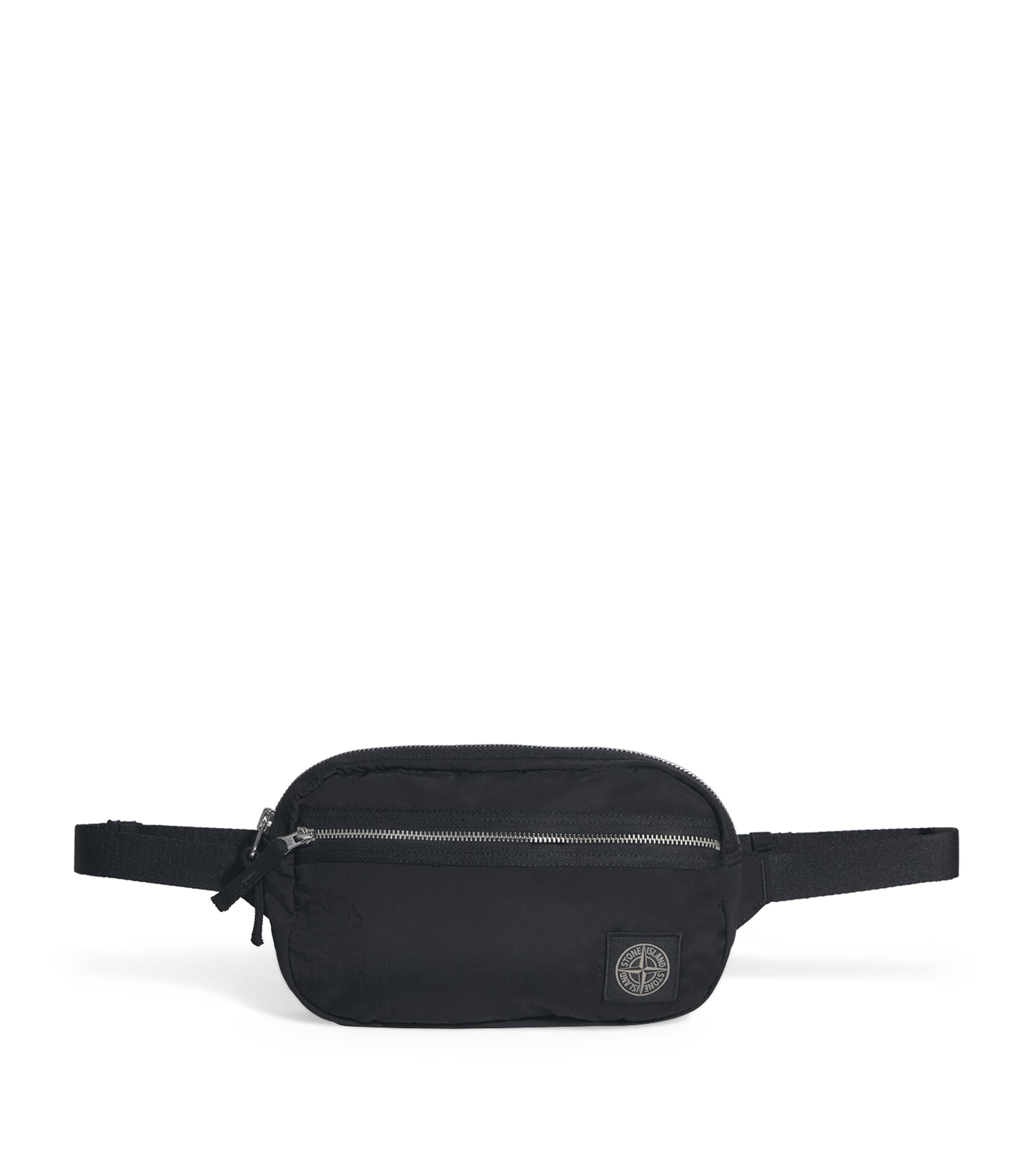 Stone Island Coated-nylon Logo Belt Bag In Black