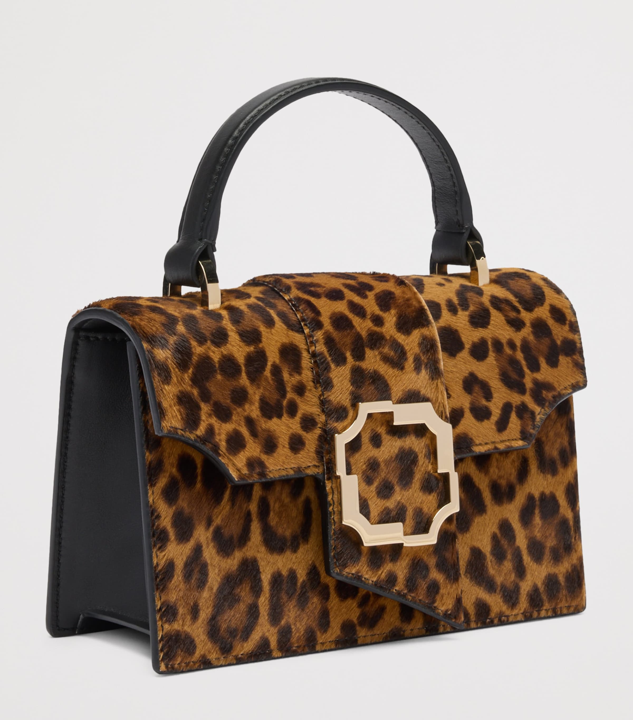 Mini Leopard Audrey Top-Handle Bag BROWN Image 2