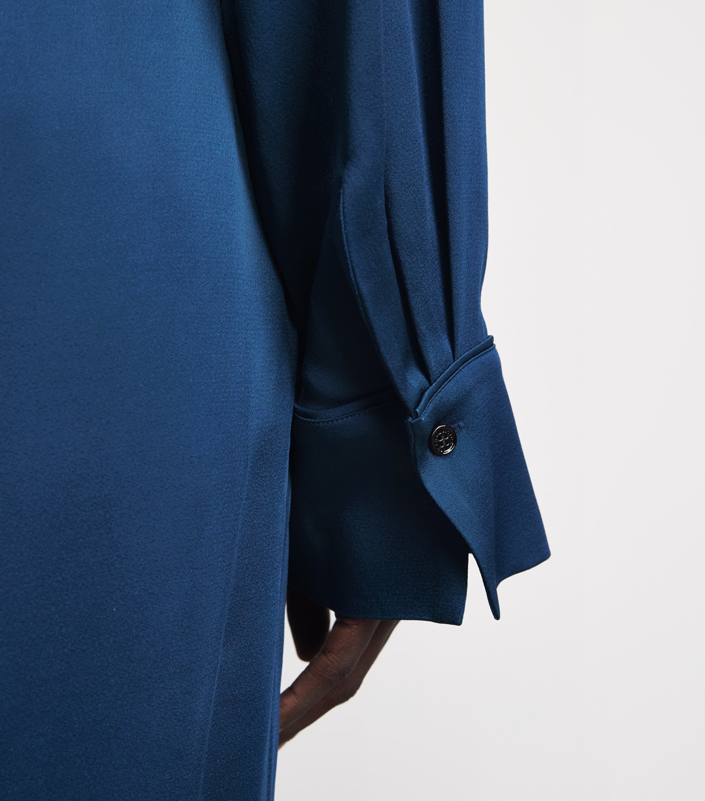 Victoria Beckham Womens Pyjama Wrap Blouse Dark Ocean Image 3