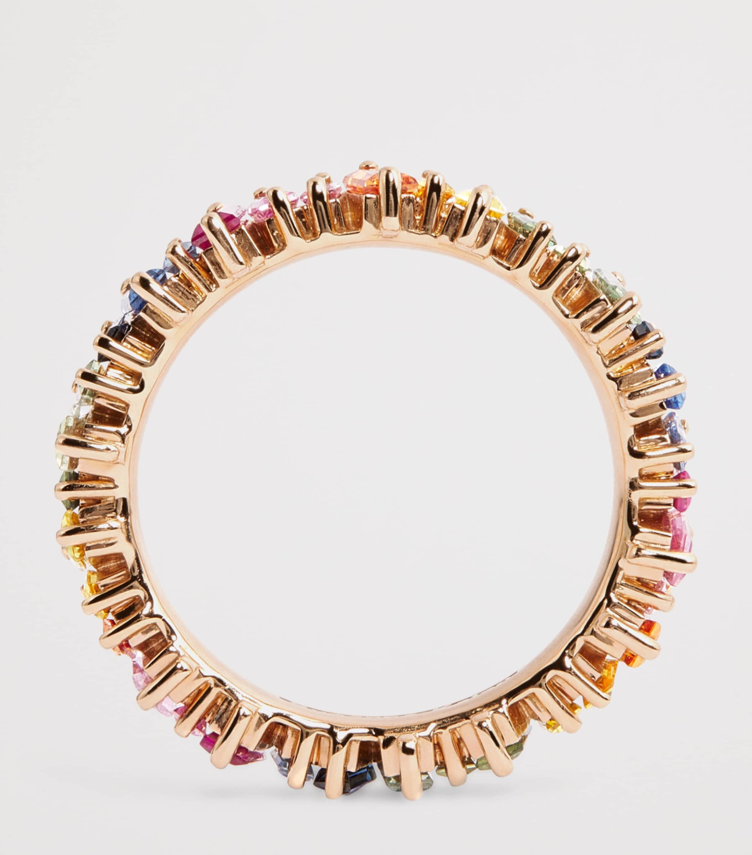 Suzanne Kalan Rose Gold and Rainbow Sapphire Bold Eternity Ring Rg/rs Image 5