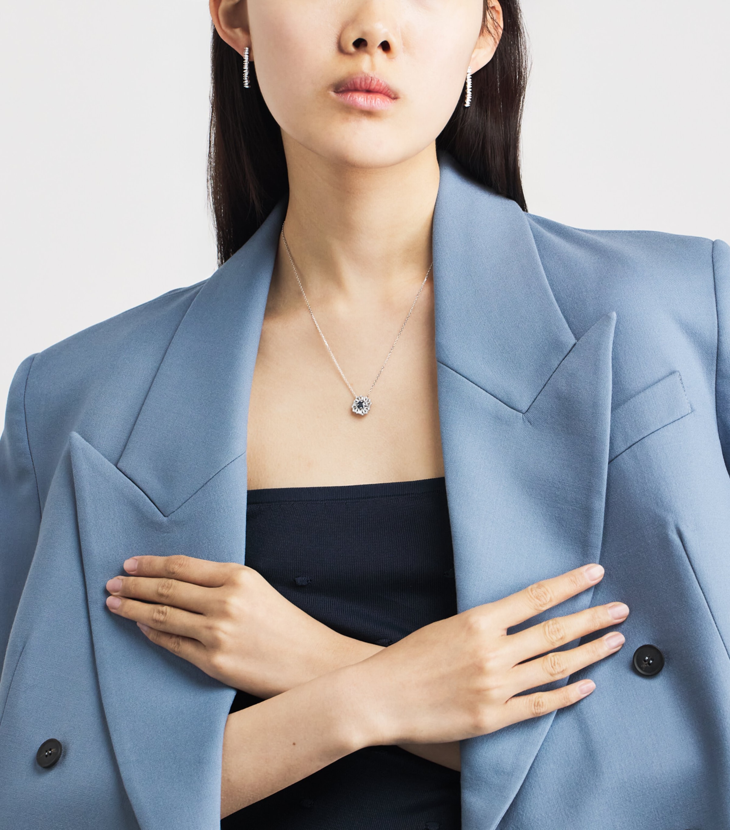 Suzanne Kalan White Gold and Diamond Classic Drop Earrings Wg/wd Image 4