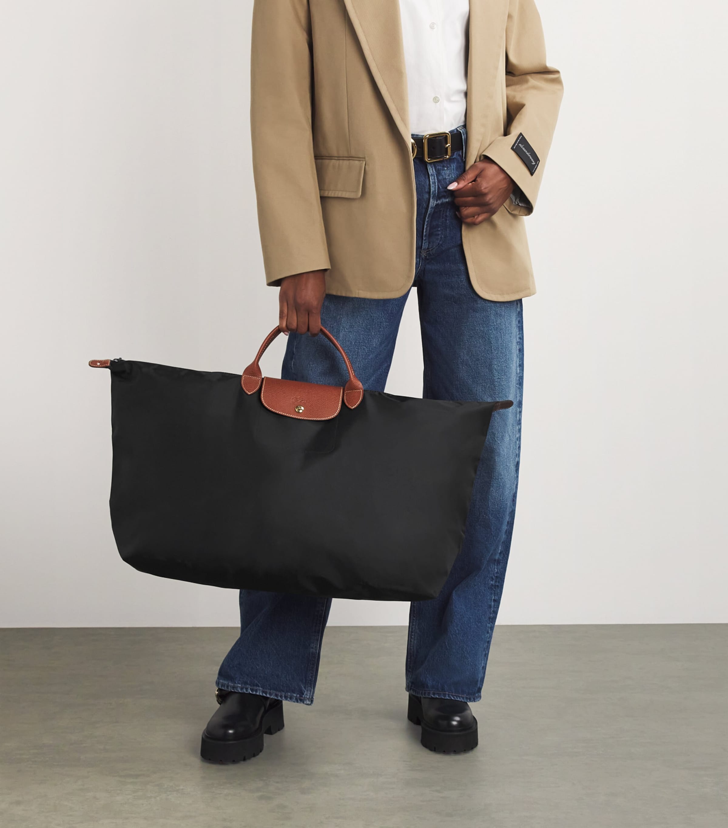 Large Le Pliage Original Travel Bag 001 BLACK Image 2