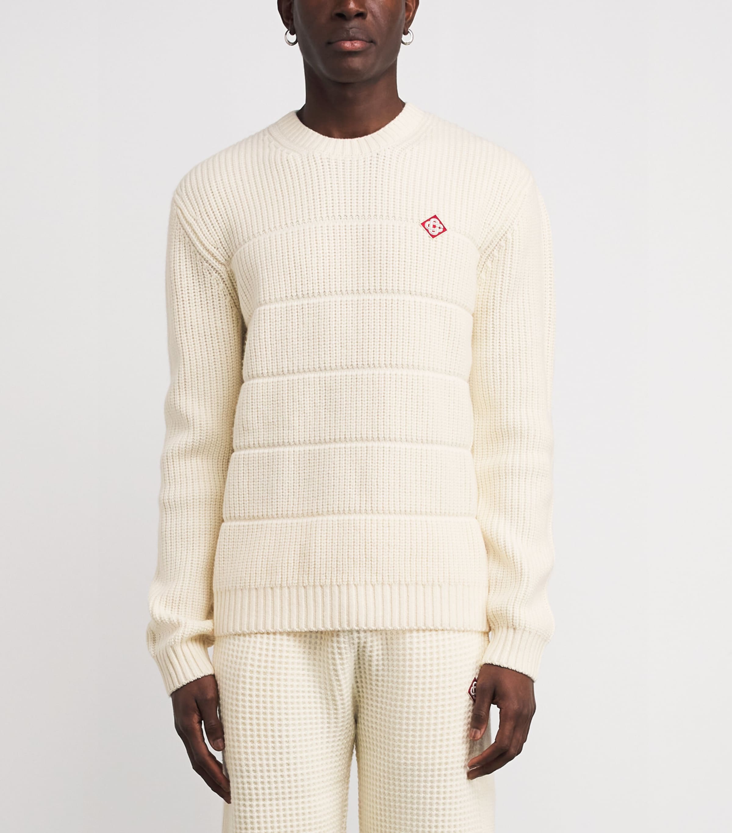 Merino Wool Padded Sweater WHITE Image 3