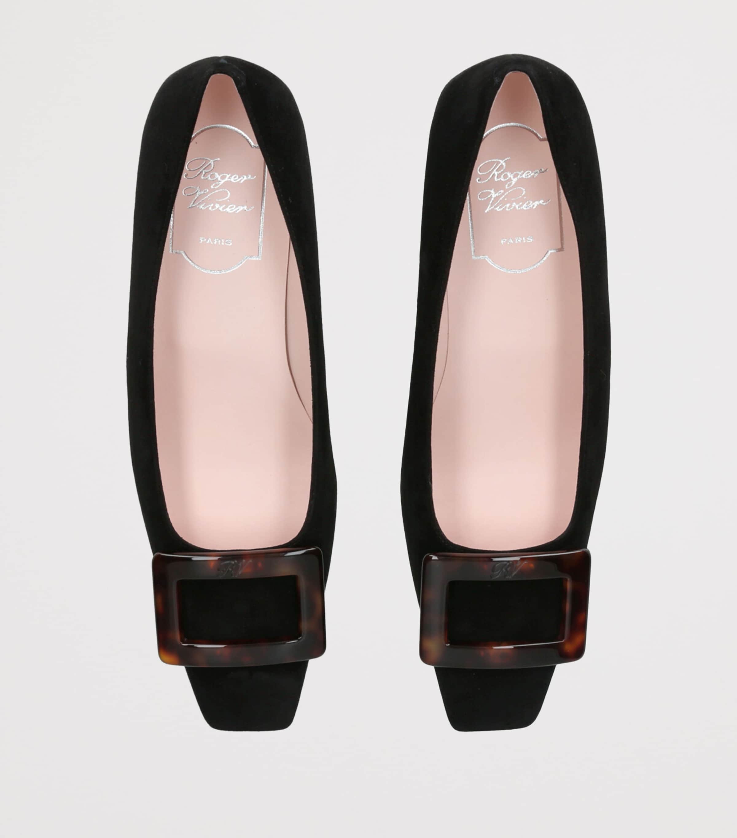 Suede Belle Vivier Pumps 45 BLACK Image 4