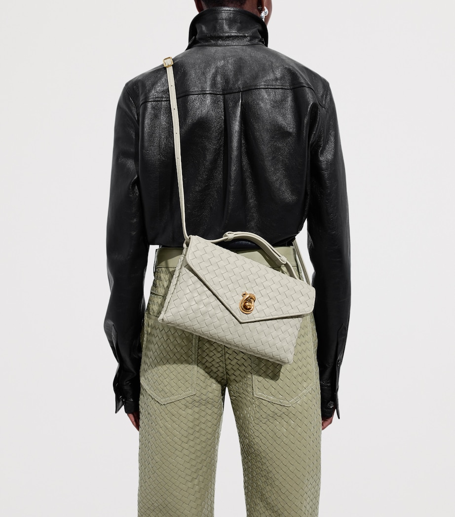 Bottega Veneta Leather Knot Lock Top-Handle Bag Image 4