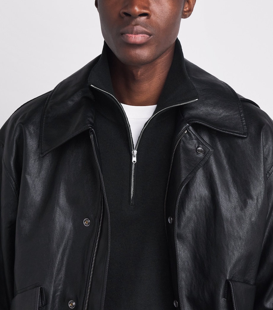Sandro Paris Mens Wool Half-Zip Sweater Black Image 3