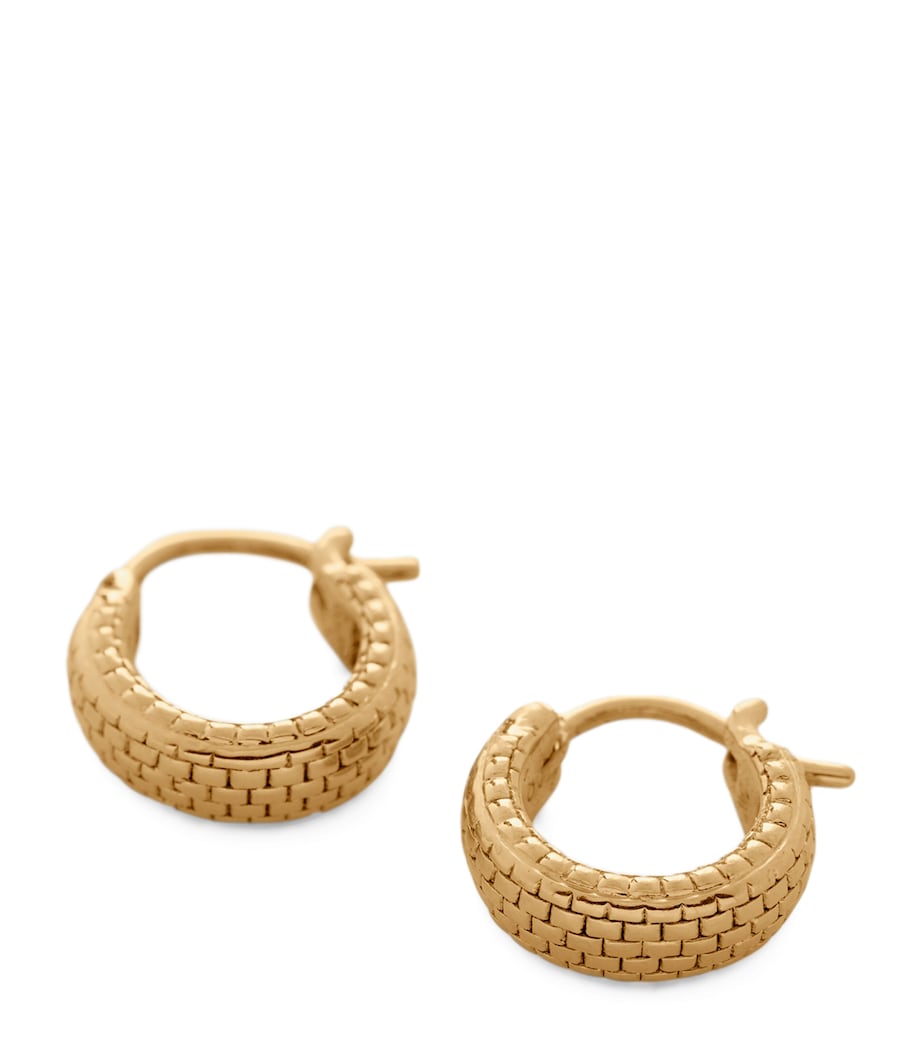 Monica Vinader Gold Vermeil Heirloom Huggie Earrings Gold Vermeil Image 1