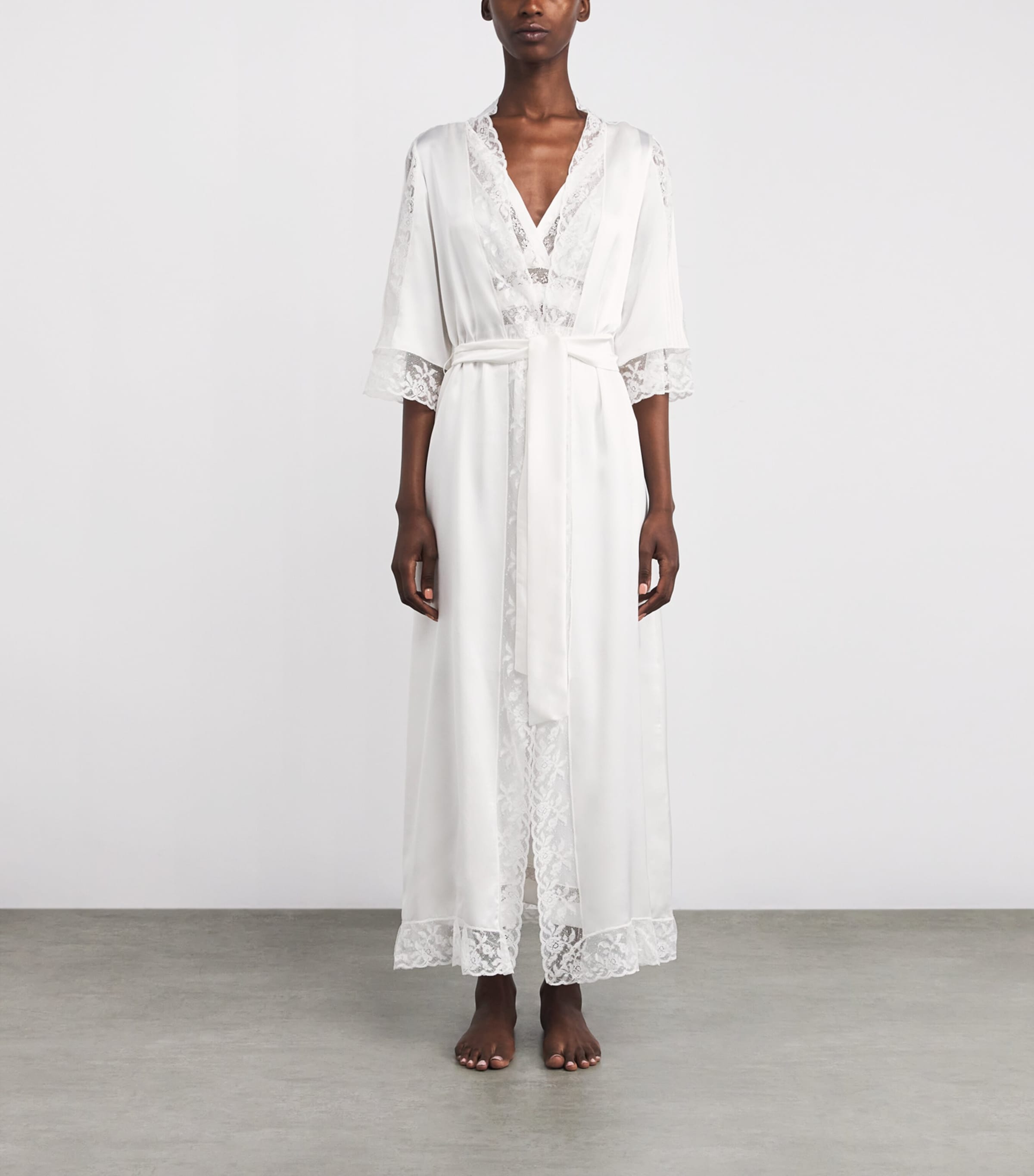 Loretta Caponi Womens Silk Elba Robe Sunrise Image 3